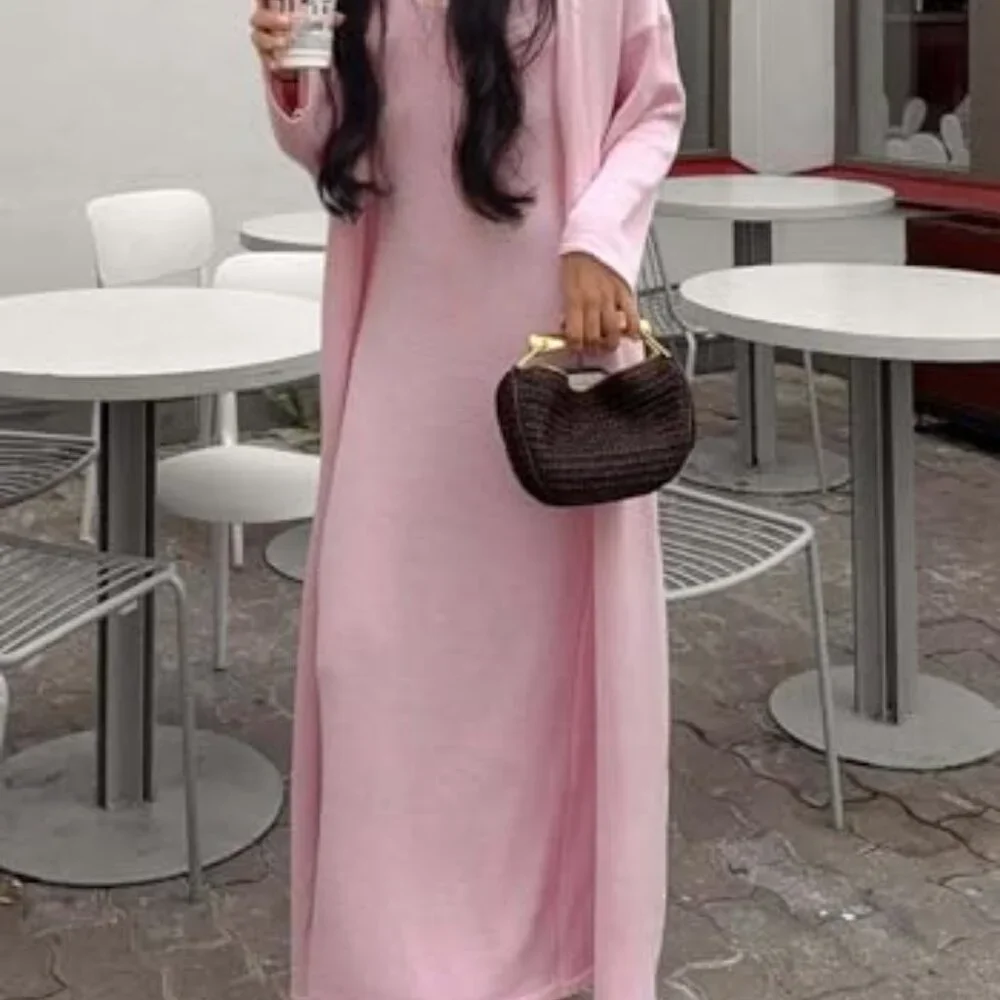 Knit Sweater Set Bodycon Maxi Dress Duster Cardigan Lounge Outfit Elegant